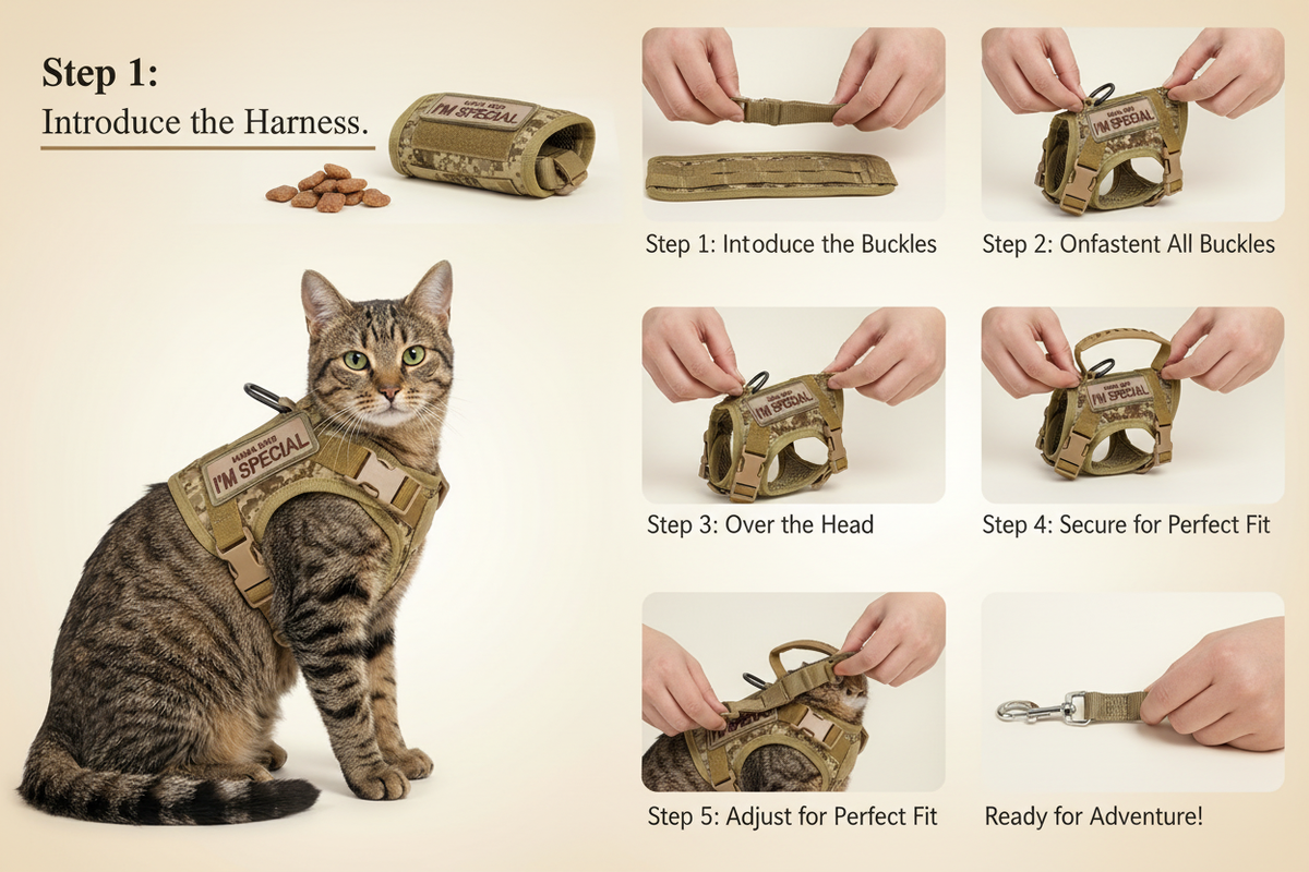 How to fit the Pawsify Tactical Cat Harness