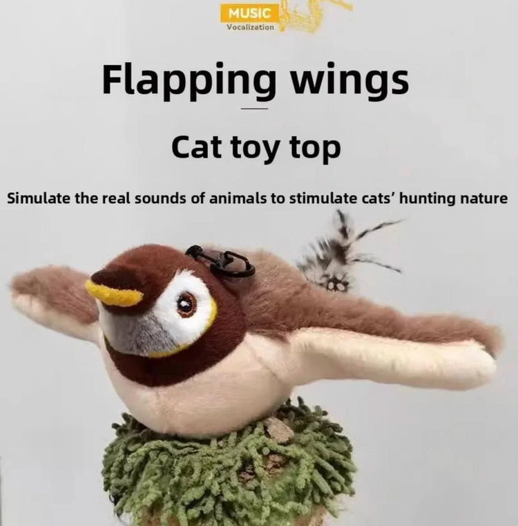 Realistic Interactive Bird Toy - Flapping Wings and Chirping - Perfect Indoor Cat Toy - PawsiFypets