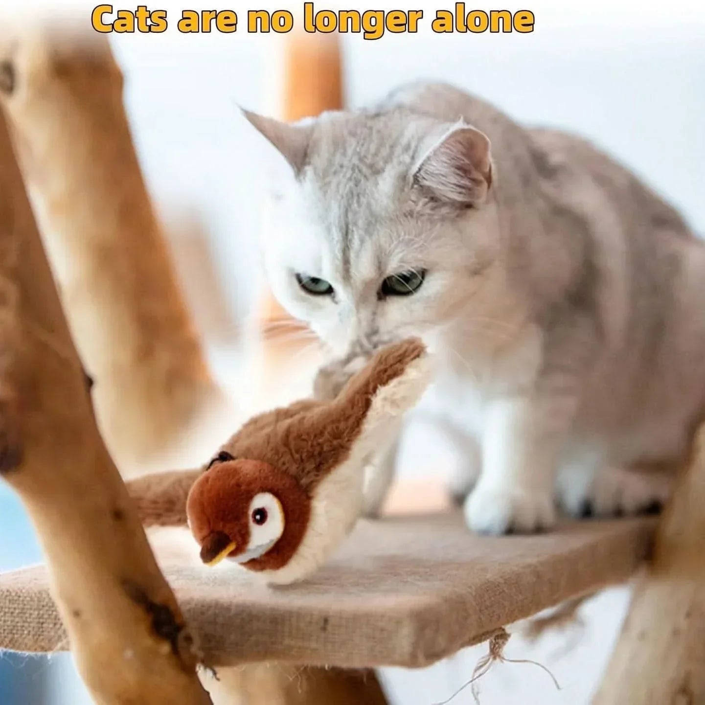 Realistic Interactive Bird Toy - Flapping Wings and Chirping - Perfect Indoor Cat Toy - PawsiFypets