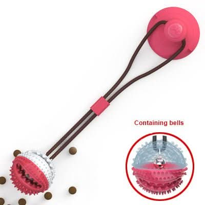Silicon Suction Cup Interactive Dog Toy - PawsiFypets Pet Toys - red ball PawsiFypets
