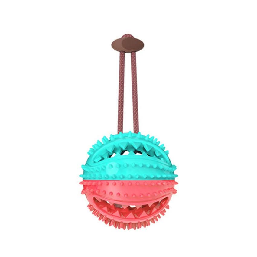 Silicon Suction Cup Interactive Dog Toy - PawsiFypets Pet Toys - red-blue chew ball PawsiFypets