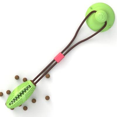 Silicon Suction Cup Interactive Dog Toy - PawsiFypets Pet Toys - green flat chew PawsiFypets
