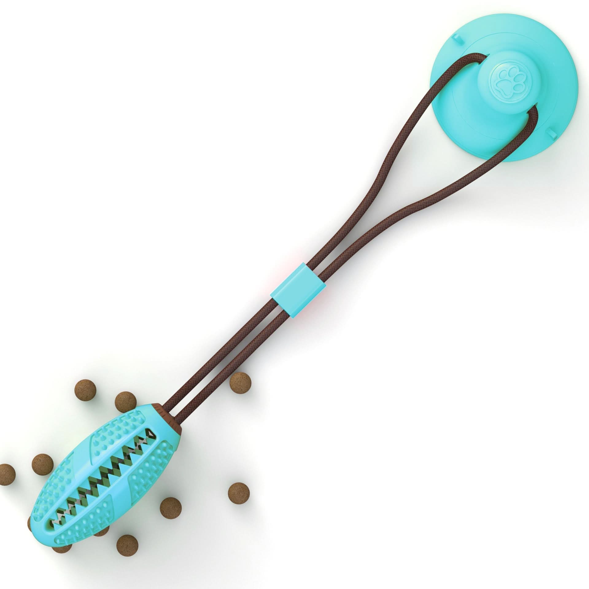 Silicon Suction Cup Interactive Dog Toy - PawsiFypets Pet Toys - blue flat chew PawsiFypets