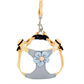 Small pet harness and leash set with pastel yellow straps and blue flower decoration