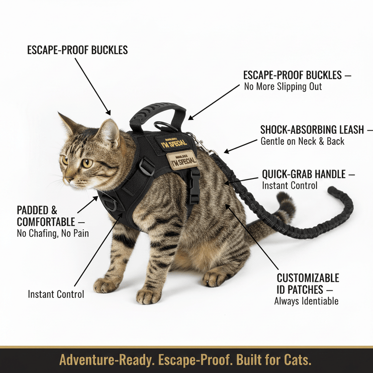 Escape Proof Cat Harness & Leash Set with Patches