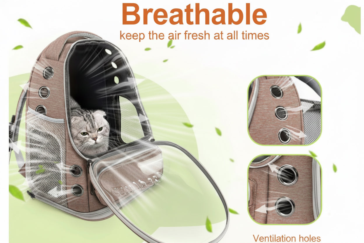 Pet Carrier Backpack | Transparent Space Capsule Window for Cats & Small Dogs - PawsiFypets