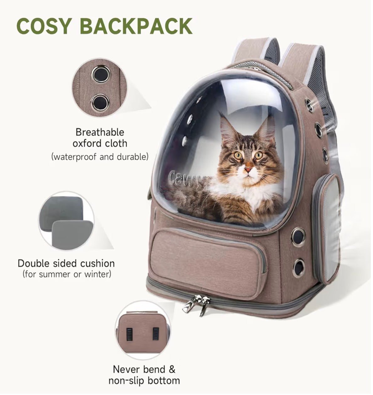 Pet Carrier Backpack | Transparent Space Capsule Window for Cats & Small Dogs - PawsiFypets