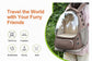 Pet backpack carrier with transparent front, held by a person outdoors, pawsifypets