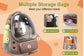 Pet carrier with multiple storage bags for a cat, showing different angles and uses. Pawsifypets 