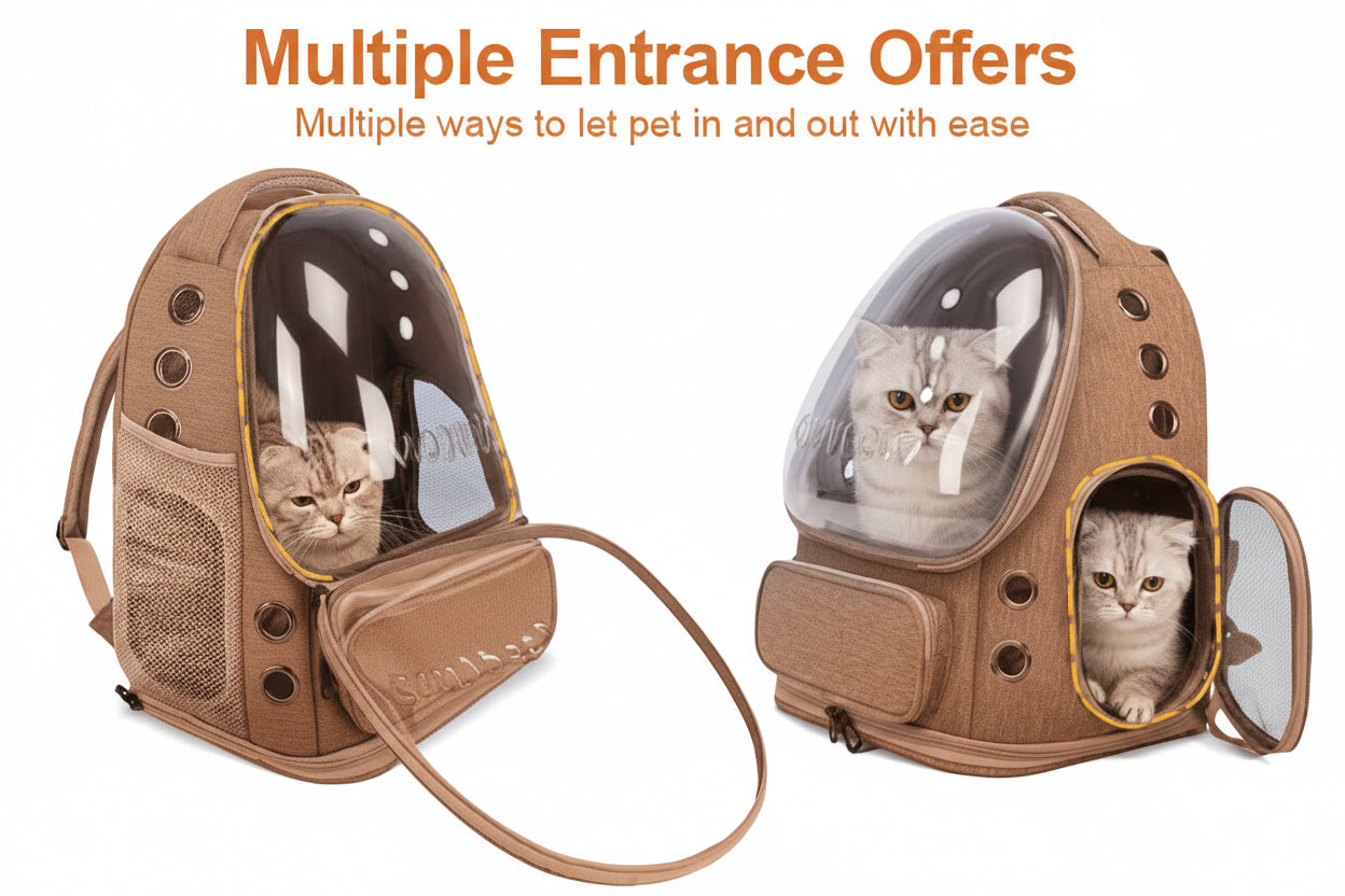 Pet carrier with multiple entrances on a white  background Pawsifypets 