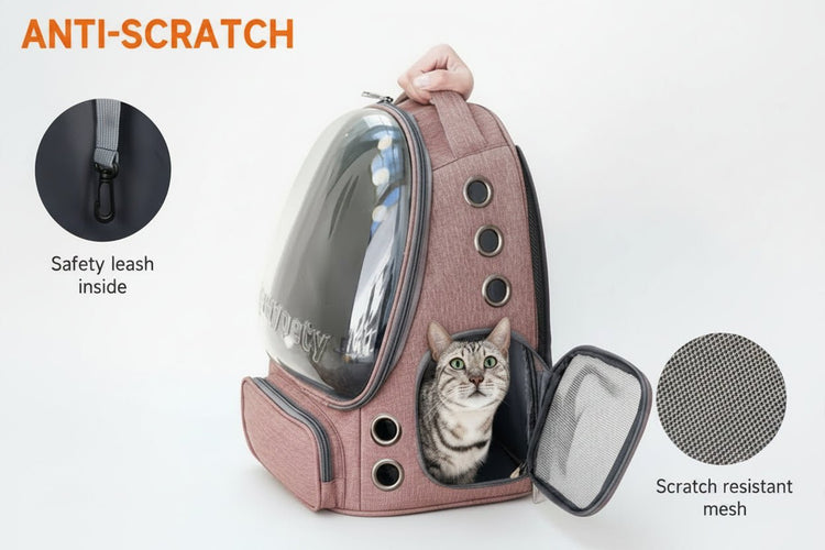 Pet Carrier Backpack | Transparent Space Capsule Window for Cats & Small Dogs - PawsiFypets