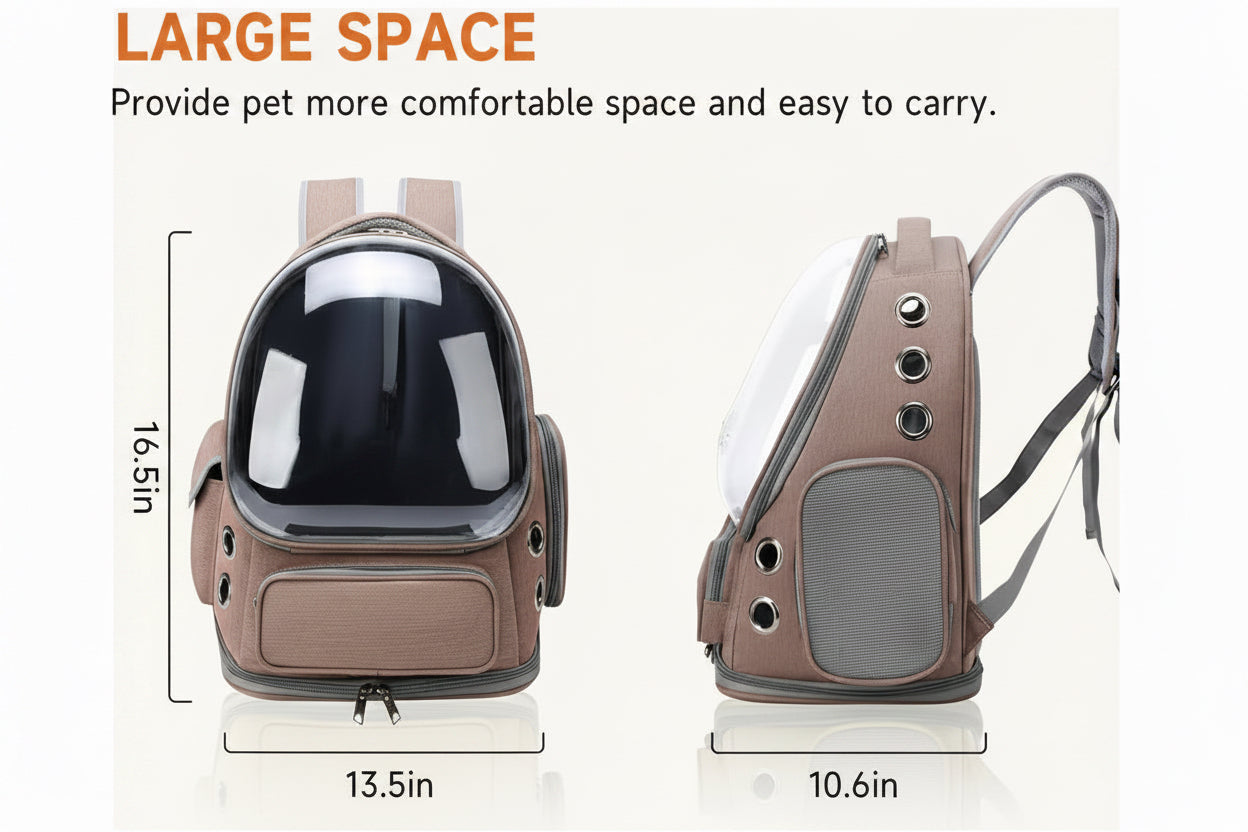 Pet Carrier Backpack | Transparent Space Capsule Window for Cats & Small Dogs - PawsiFypets