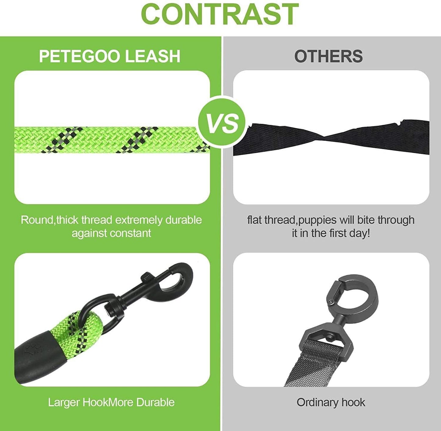 Glowing Dog Leash: for Nighttime Walks - PawsiFypets Pet traveling Essential - Black PawsiFypets