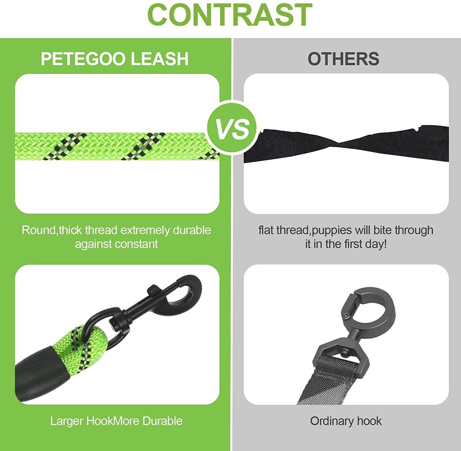 Glowing Dog Leash: for Nighttime Walks - PawsiFypets Pet traveling Essential - Black PawsiFypets