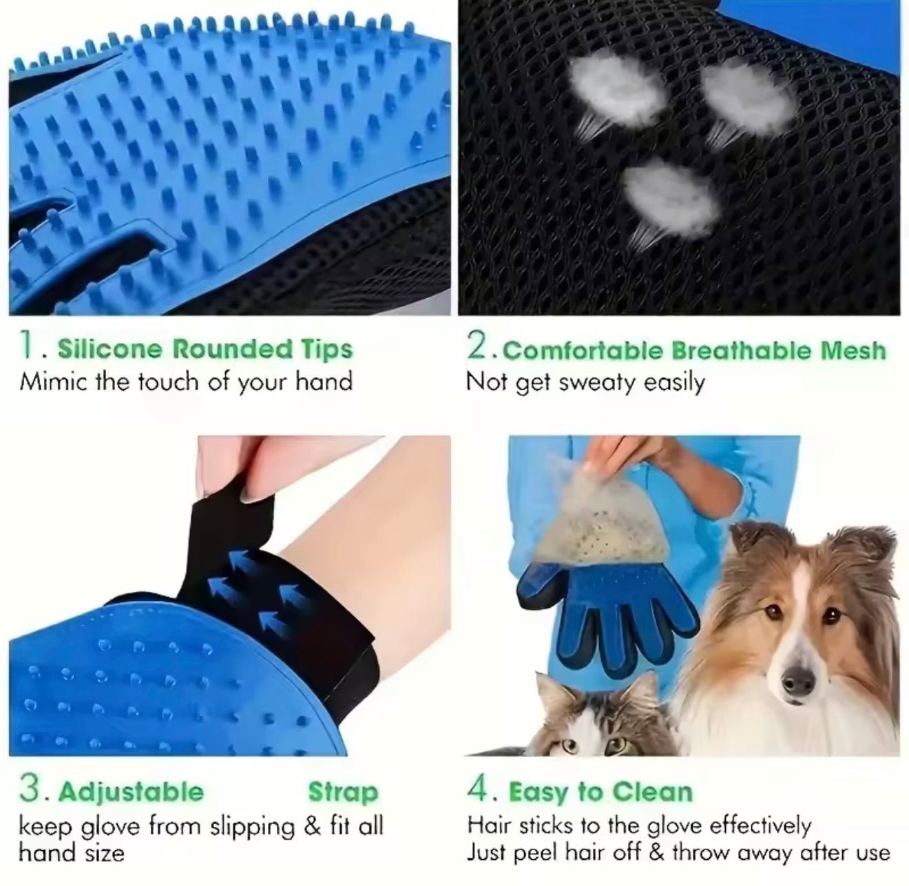 Pet Grooming Glove & Comb Set | Shedding Tool for Cats & Dogs - PawsiFypets