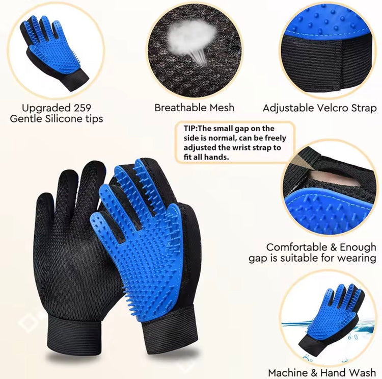 Pet Grooming Glove & Comb Set | Shedding Tool for Cats & Dogs - PawsiFypets