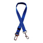 Blue dog car seat belt with adjustable strap and metal clip for pet safety travel