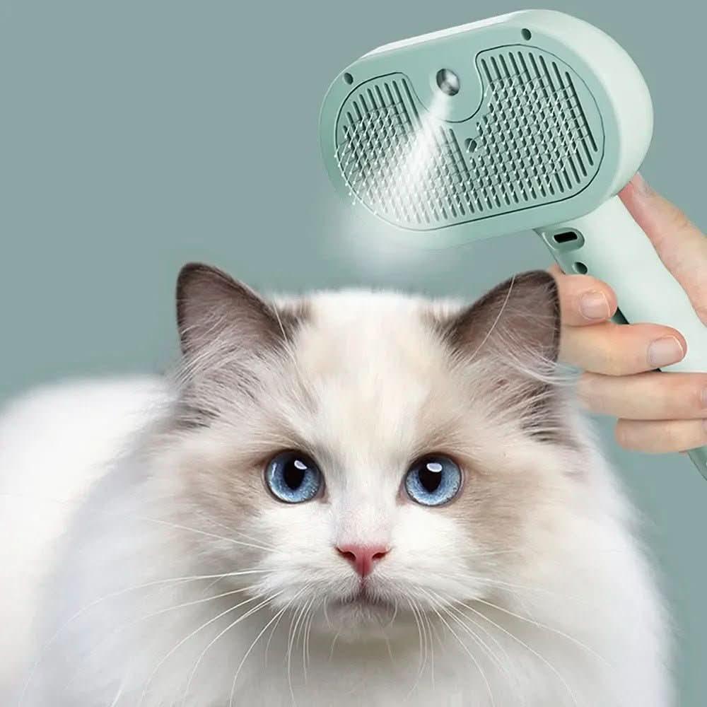 Pet Steam Brush with Water Mist Spray - PawsiFypets