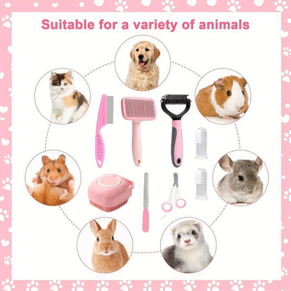 Professional Dog Grooming Kit - 8-Piece Stainless Steel Tool Set - PawsiFypets Dog Grooming Tools - 8 Blue Set PawsiFypets