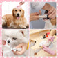Dog grooming kit in use, showing brushing, teeth cleaning, nail clipping, and paw care.