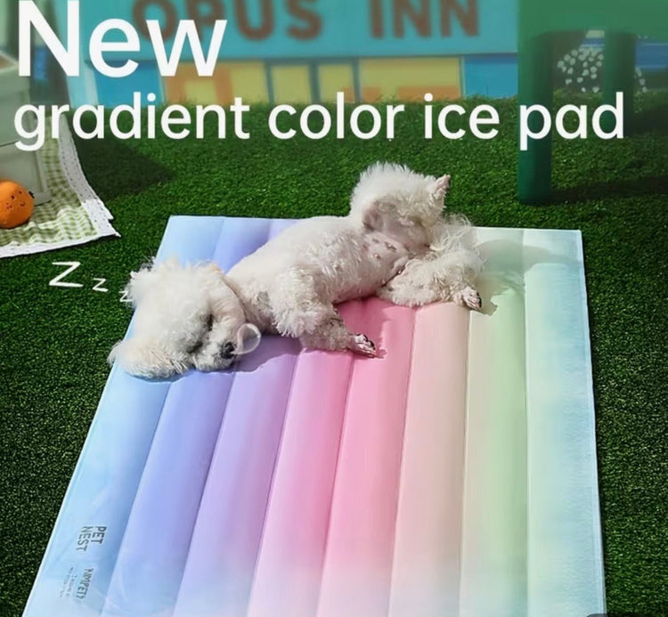 Rainbow Ice Nest Pet Cooling Mat - PawsiFypets