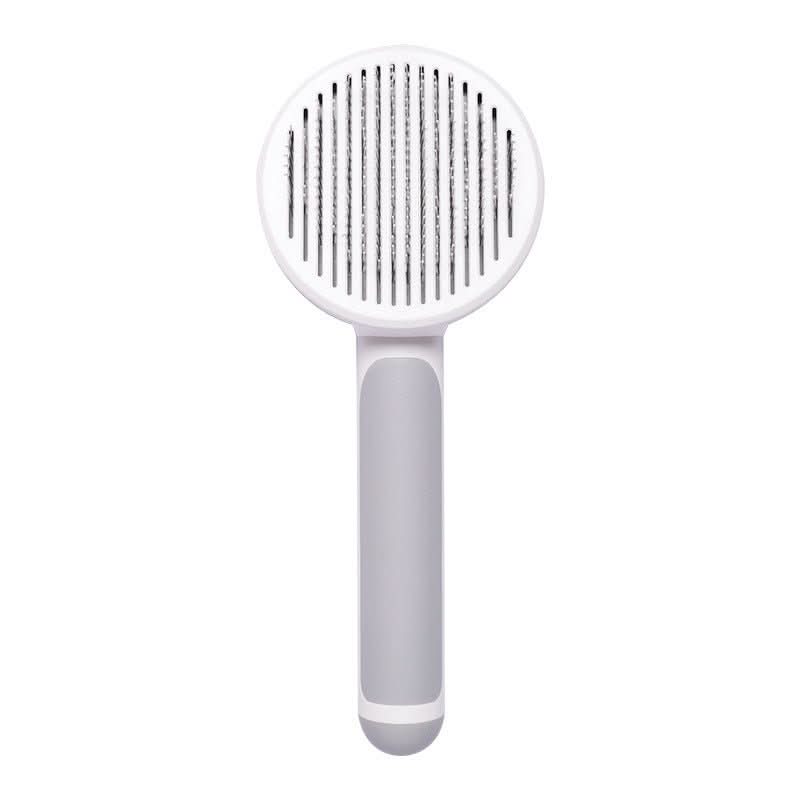 Self-Cleaning Pet Brush - Hair Removal Comb for Dogs & Cats with Easy Release - PawsiFypets Pet Grooming Tools - Grey PawsiFypets