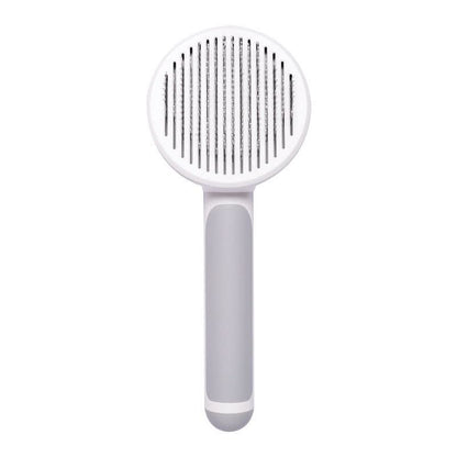 Self-Cleaning Pet Brush - Hair Removal Comb for Dogs & Cats with Easy Release - PawsiFypets Pet Grooming Tools - Grey PawsiFypets