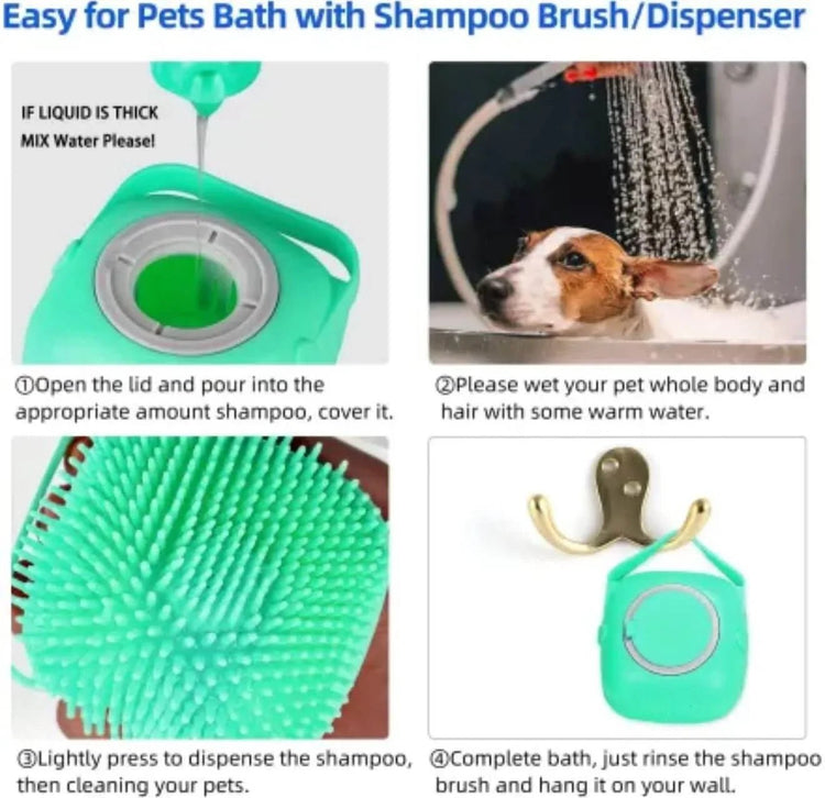 Silicone Pet Bath Brush - Gentle Massage Grooming Tool for Dogs & Cats - PawsiFypets