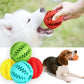Dogs playing with colorful silicone pet toy balls, interactive and chew-friendly design