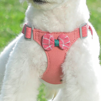 MiniPup Harness & Leash Set - PawsiFypets Pet traveling Essential - Beige Dots Flowers / XS PawsiFypets