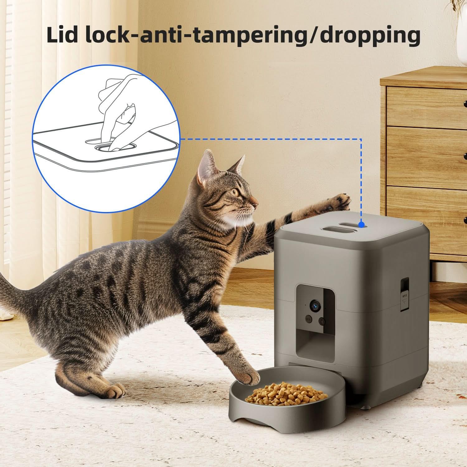 WiFi Smart Pet Feeder with HD Camera & App-Controlled Dispenser, Two-Way Audio - Remote Feeding - PawsiFypets