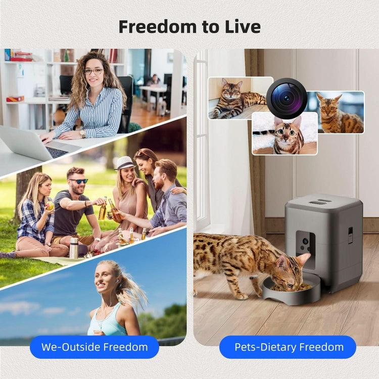 WiFi Smart Pet Feeder with HD Camera & App-Controlled Dispenser, Two-Way Audio - Remote Feeding - PawsiFypets