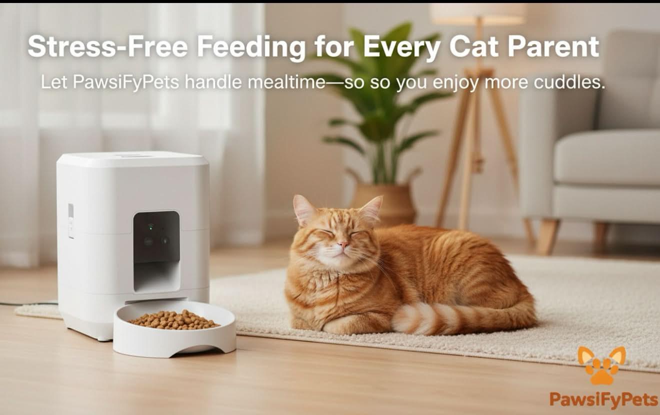 WiFi Smart Pet Feeder with HD Camera & App-Controlled Dispenser, Two-Way Audio - Remote Feeding - PawsiFypets