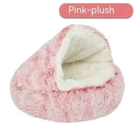 Soft Plush Pet Bed - Semi-Closed Cozy Bed for Dogs & Cats - PawsiFypets