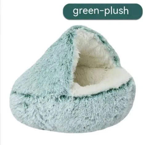 Soft Plush Pet Bed - Semi-Closed Cozy Bed for Dogs & Cats - PawsiFypets
