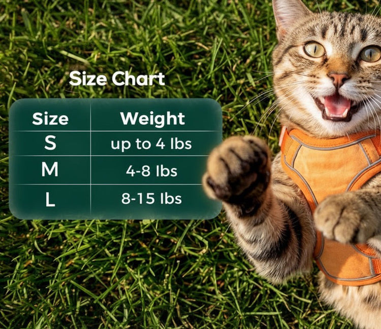 Step-in Escape-Proof Cat Harness Set, Adjustable for Walking for Small Medium Dogs/Cats - PawsiFypets