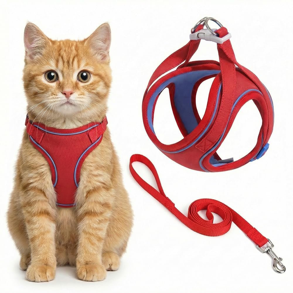 Step-in Escape-Proof Cat Harness Set, Adjustable for Walking for Small Medium Dogs/Cats - PawsiFypets