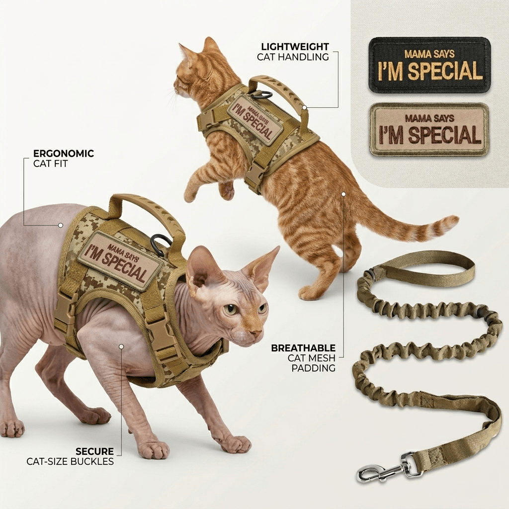 Tactical Cat Chest Harness - Escape - Proof Adventure Vest - PawsiFypets