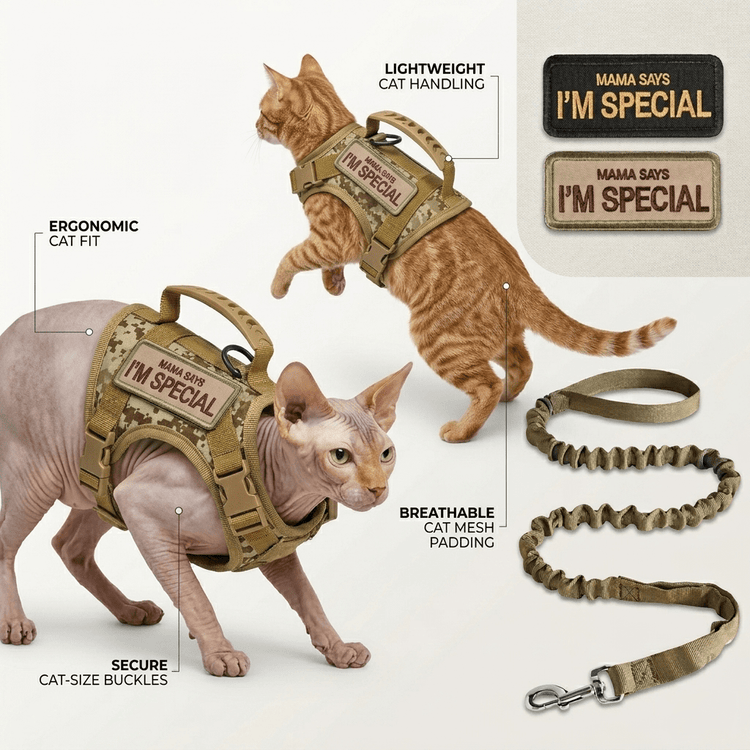 Tactical Cat Chest Harness - Escape - Proof Adventure Vest - PawsiFypets