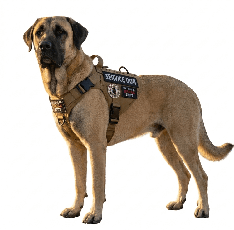 Tactical Service Dog Harness - Escape - Proof Vest with Handle + 4 Patches Included - PawsiFypets