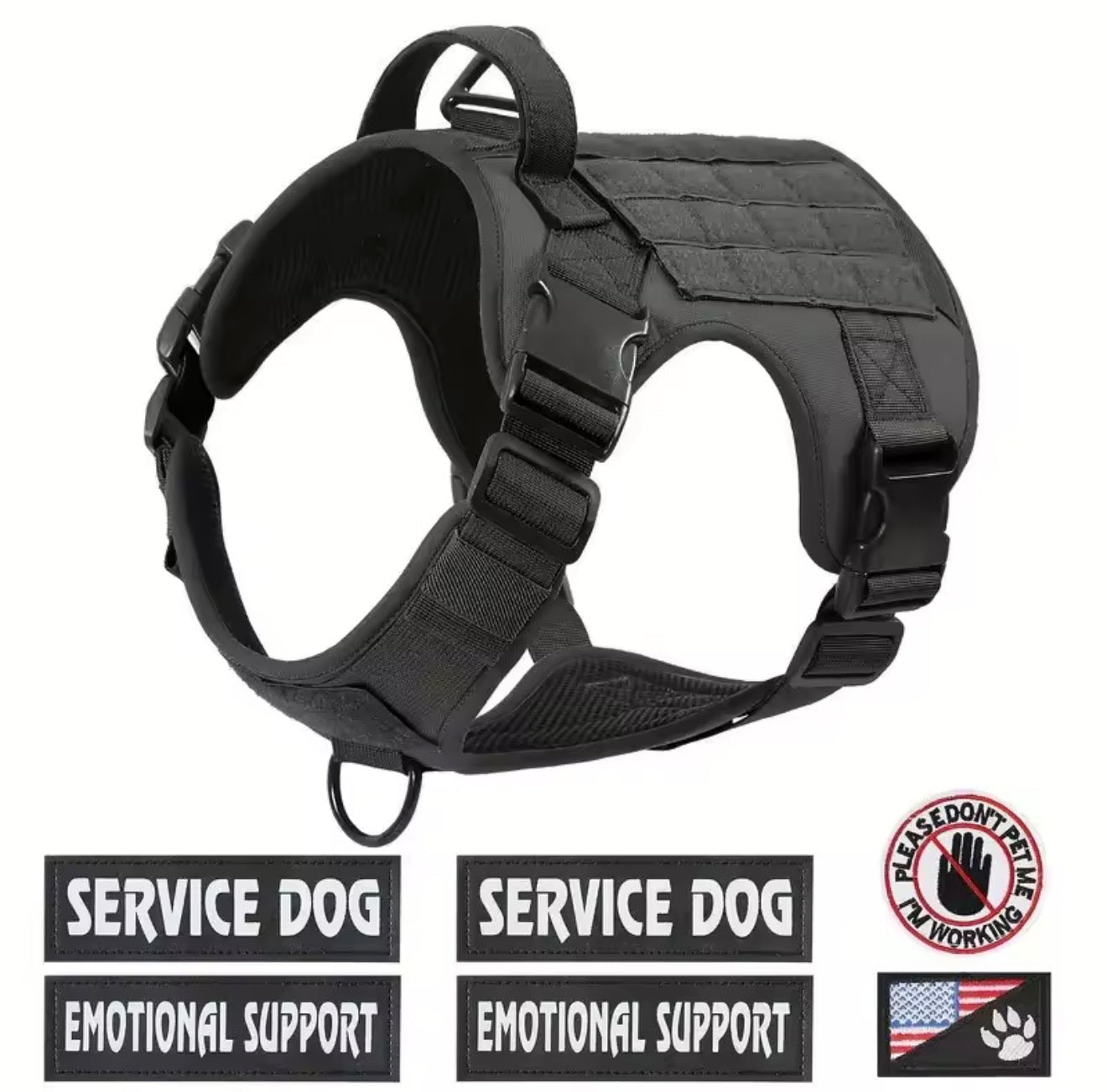 Ultra-soft padded tactical control handle on a 1050D military-grade nylon dog vest Pawsifypets 