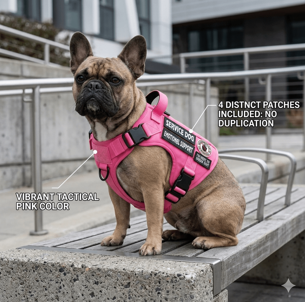 Tactical Service Dog Harness - Escape - Proof Vest with Handle + 4 Patches Included - PawsiFypets