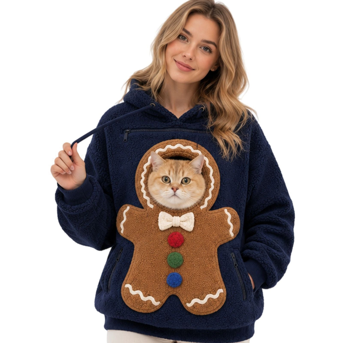 Unisex Dog & Cat Carrier Hoodie Fleece Lined Hooded Drawstring Sweatshirt - PawsiFypets