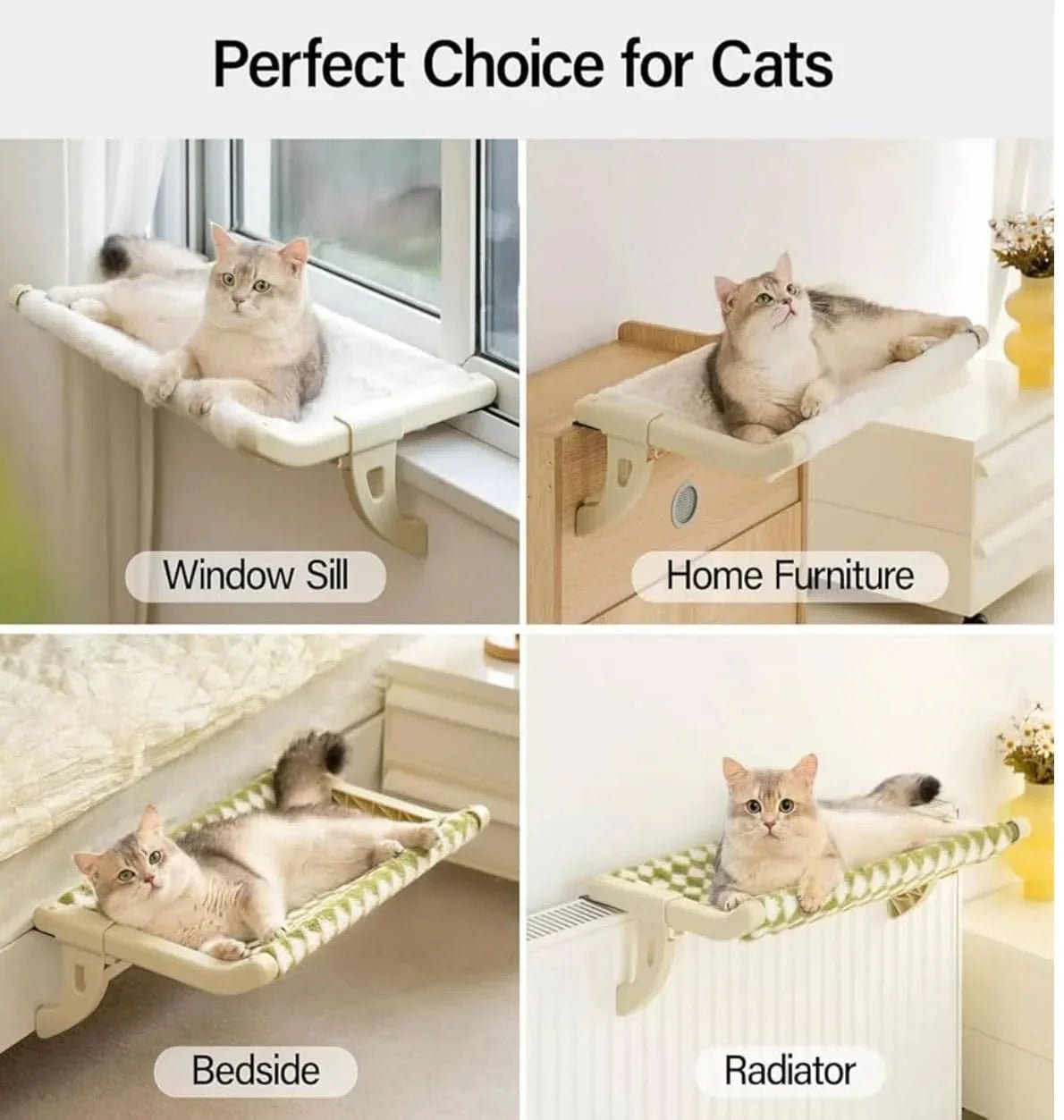 Universal Cat Hammock – Window & Bedside Hanging Bed - PawsiFypets