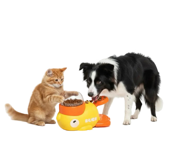 Yellow Duck Dog Treat Dispenser Interactive, Slow - Feed Toy - PawsiFypets